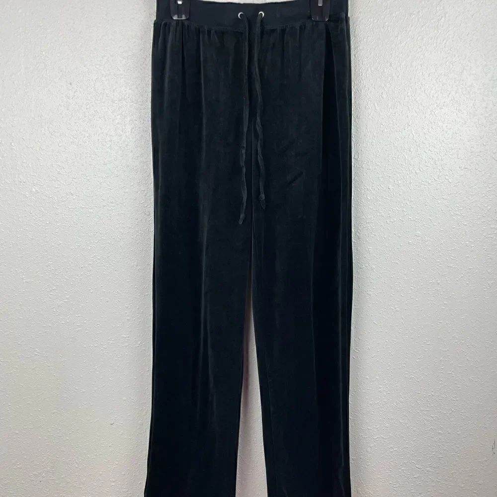 Passports Black Velour Casual Pants Size S EUC